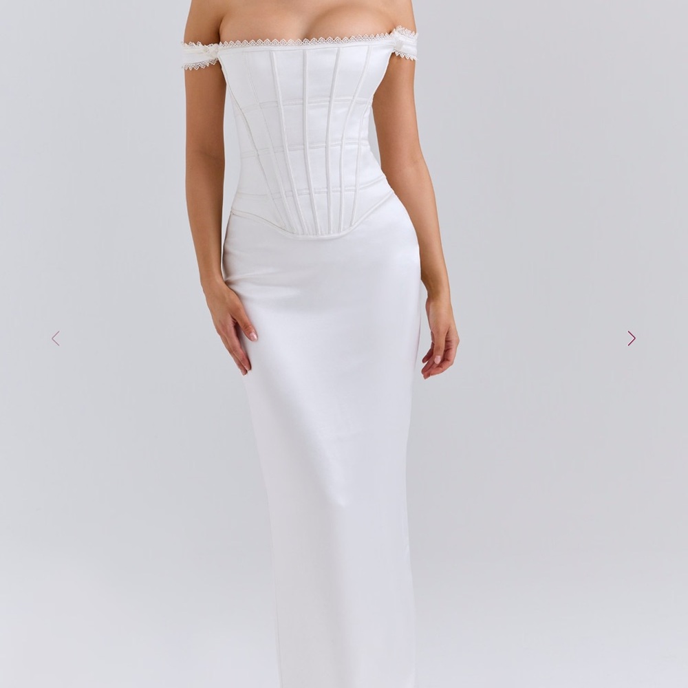 House of CB Strapless White Dress